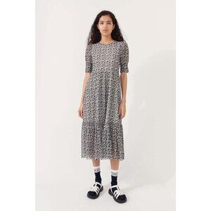 Baum Und Pferdgarten Jocelyn Black White Mesh Midi Dress Size S